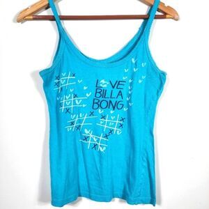 Vintage Teal Billabong Tic Tac Toe Tank Top Size Medium